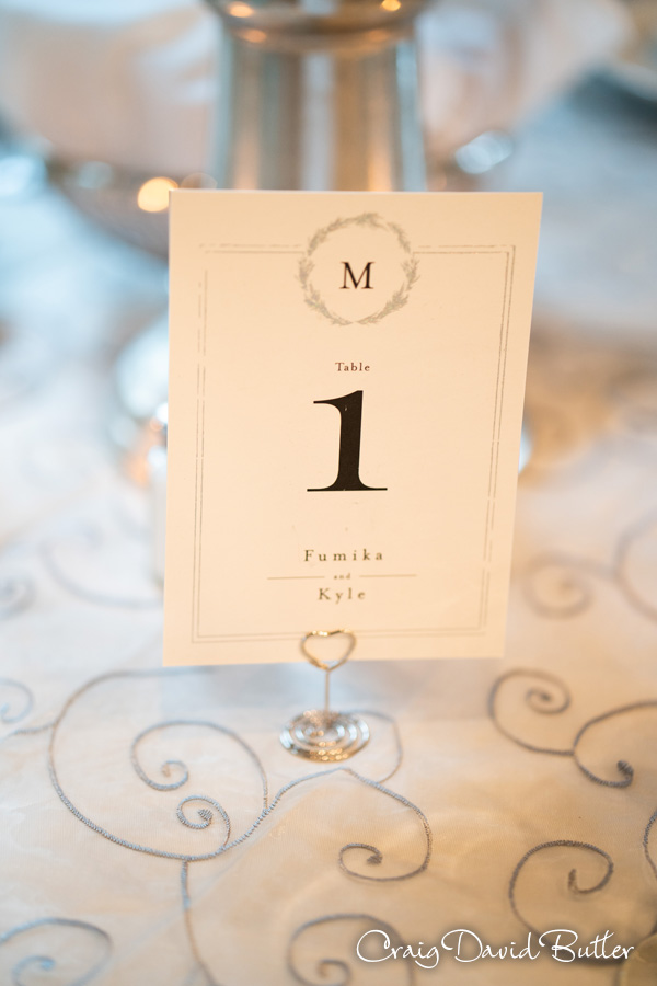 Wedding reception table number detail photo