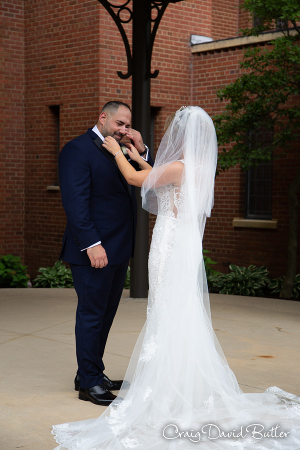 Groom's reaction to Bride on the First Look at Saint John's Resort